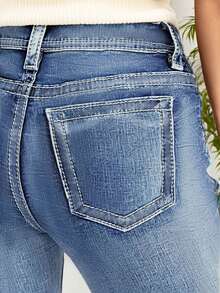 New Women's Casual Button Pocket Jeans - High-Quality Straight-Leg Denim Pants For Everyday Wear - Best-Selling Jeans For Women
