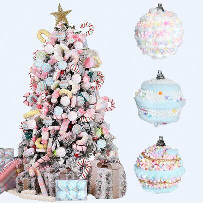 6pcs/12pcs 6cm Colorful Christmas Ball Set, Christmas Ball Ornaments, Valentine's Day Decorative Ball Gift Box, Christmas Tree Decorations, Suitable For Home Decor, Holiday Party Scenes, Outdoor Yard Decor, Valentine's Day And Wedding Decor, Christmas Decoration Christmas Decorations Room Decor Winter Christmas Decorations Home Christmas Gifts Christmas Decor