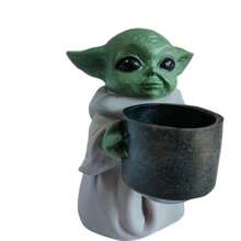 Star Wars Dekoracja do doniczki z motywem Gwiezdnych Wojen Yuda, Miniaturowa dekoracja biurka, Mandaloriańska dekoracja z żywicy Yuda, Wykwintna dekoracja domu, Dekoracja do akademika na powrót do szkoły, Dekoracja na Halloween i Boże Narodzenie