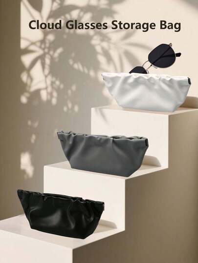 1pc Spring Cloud Eyeglasses Storage Pouch, Creative Personalized Sunglasses Storage Bag, Portable Travel Storage Pouch