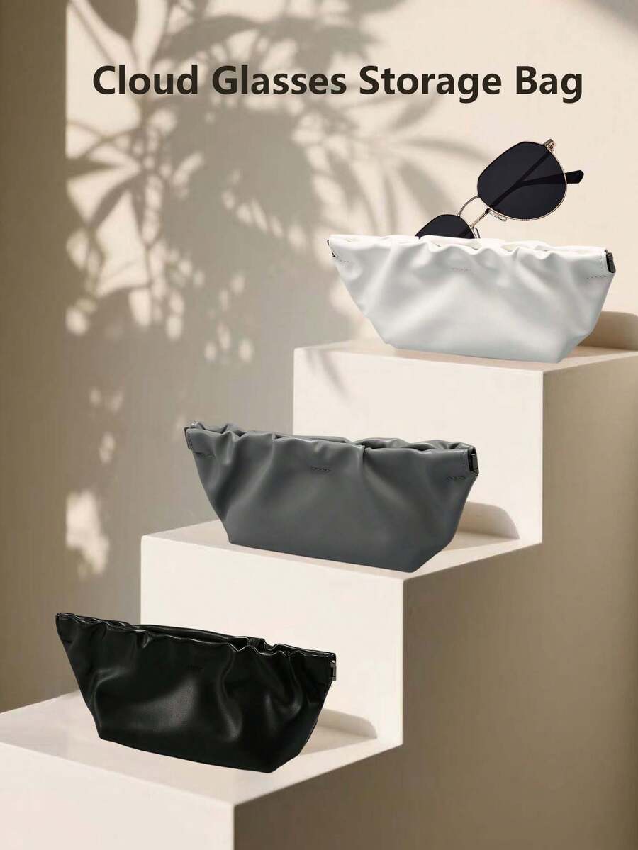 1pc Spring Cloud Eyeglasses Storage Pouch, Creative Personalized Sunglasses Storage Bag, Portable Travel Storage Pouch