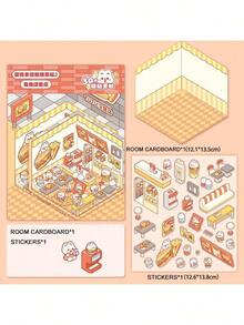 Kids Miniature Scene Stickers, 3D Layered Small House Stickers For Cognitive And Visual Training, Colorful Decorative Stickers - Multicolor - View 4