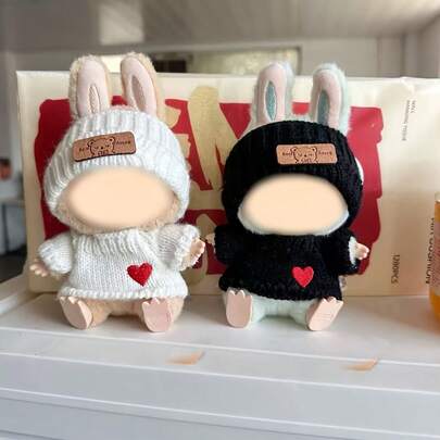 1/2 Set modische Kleidungssets, geeignet für Labubu (ohne Puppe), handgewebt, 6.69 Inch Puppenkleidung, modischer Fischerhut, Pullover und Hose oder Rock Set, DIY modische und interessante Accessoires, geeignet für 6.69 Inch Puppe, süße Puppenausstattung zum Spielen und Ausstellen, geeignet als Geschenk zum Geburtstag, Jahrestag und Feiertagen der Tochter (Schuhe und Puppe nicht enthalten)