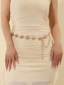 1 pieza Cinturón de cintura metálico de estilo gótico para mujer, multicolor brillante y mini, ajustable, adecuado como regalo de fiesta de Halloween o regalo de Navidad para la novia