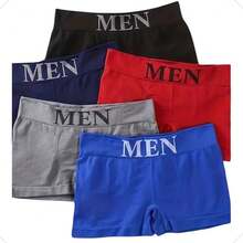 Set Of 5 Men's Boxer Briefs, Adult Microfiber Underwear Or Set Of 3 Underwear In Assorted Solid Colors - 彩色 - 查看 4