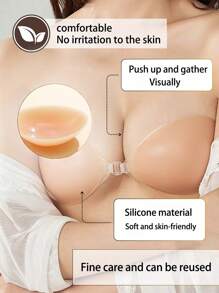 1 Piece Of Silicone Breast Patch Female Summer Thin Invisible Breast Patch, Strapless Bra Slip Dress Invisible Seamless Waterproof, Big Chest Gathering On The Sling Wedding Dress Small Breast Patch - Multicolor - View 2