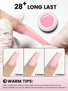 YOKEFELLOW 50g Builder Nail Gel For Nail Extension & Strengthening, Jelly Pink Builder Gel Soak Off UV LED Long Lasting Thickening Gel, Ideal For Salon Use & Holiday Gifts For Women Girls NEW YMH19 - 粉色 - 查看 5