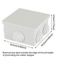 CILIA IP44防水快速安装方形接线盒80x80x40mm，专为户外电气作业设计，防丢失盖设计，无需切割电缆入口，灰色 - 灰色 - 查看 7