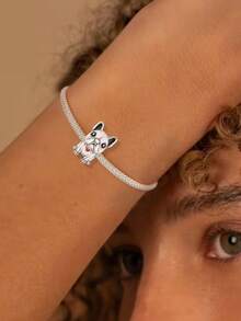 1 peça de pingente de contas de prata esterlina 925 faça você mesmo com pingentes de animais fofos para mulheres, joias, pulseiras e colares, acessórios para fabricação de joias finas de prata esterlina 925 - Prata - Ver 10