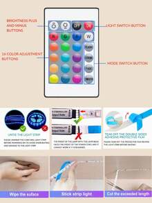 1PC 1M-15MABS LED Strip Light Colorful Color Change Room Decor Home Decor Led Lights For Room