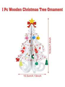 1 pièce Décoration de Noël blanche, ornement de décoration d'arbre de Noël en bois, décorations de Joyeux Noël pour la maison 2025, décorations de Noël pour la table de la maison, cadeaux de Noël, décorations de chambre de Noël, décorations de maison de Noël, cadeaux du Nouvel An, décorations du Nouvel An 2026