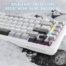 Teclado de juego MAMBASNAKE M82 HE 8000Hz con activación rápida, precisión de 0.01mm RT, teclado compacto con interruptores magnéticos, cable enrollado, función de pulsación, ajuste de activación, iluminación RGB, para PC - Multicolor - Ver 8