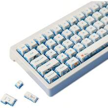 SS Cherry Profile PBT Keycaps Blue Abyssal Revelry Anime Key Caps Set 143 Keys5Sided DyeSublimation Custom Key Cap Compatible For 60 65 75 100 Percent MX Switches Mechanical Gaming Keyboards - 藍波 - 查看 1