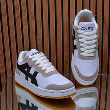 Men's Unisex Casual Force Street Skater Sneakers  Sporty Lace-Up Home Party Gym And Fitness - 白米色 - 查看 1