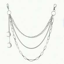 1pc Punk Style Hollow Star Decor Pant Chain, Multi-Layer Metal Chain Waist Belt Accessory, Suitable For Daily Wear, Fashion Matching, School, Halloween, Summer, Autumn