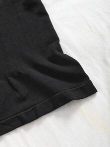 CELILIN 女士纯色修身圆领休闲背心，夏季塑形显瘦 - 黑色 - 查看 5