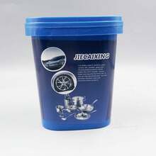 1pz Pasta de limpieza de acero inoxidable, crema limpiadora mágica para manchas de aceite rosa, limpiador para estufas, cocinas de gas, campanas, ollas y sartenes, herramientas mágicas para eliminar el óxido de la cocina, crema desincrustante, suministros de limpieza de cocina, herramientas de limpieza, adecuado para baños y cocinas 500g - Gris - Ver 10