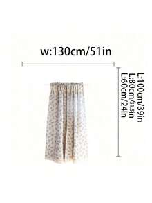 1pc Nordic Style Leaf Pattern Decorative Short Curtain - Multicolor - View 4