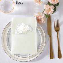 8/24pcs Square Satin Dinner Napkins, Silky Soft Smooth Decorative Napkins, Suitable For Restaurant, Wedding, Party, Home, Celebration, Christmas, Thanksgiving, Halloween Decor - Multicolor - View 19