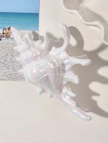 Pinza para el cabello con conchas marinas de colores, accesorio para el cabello de gran tamaño y antideslizante con estilo oceánico para vacaciones en la playa, elegante accesorio para el cabello tipo garra para mujeres, accesorio para peinado de ola oceánica semi-recogido para vacaciones en la playa, pasador de estilo bohemio, dulce y elegante de moda para mujeres