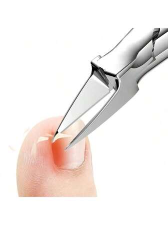 1pc Ultra-Sharp Stainless Steel Toenail Clippers For Thick & Ingrown Nails - Precision Cutting, Durable Manicure Tool For Men & Women, Ideal For Home Salon Use, Stainless Steel Dead Light Beige Pliers Olecranon Nail Edge Barb Professional Nail Art Tool
