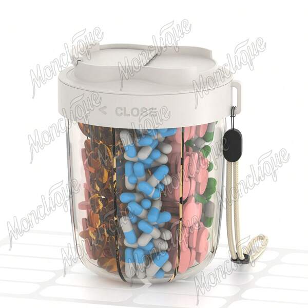 7-Day Pill Organizer With 7 Compartments, Large Capacity Vitamin Supplement Storage Container, Travel Medication Holder For Month Supply