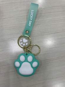Cute Cartoon Cat Paw Keychain - Silicone, Lobster Clasp Charm For Bags & Keys - Perfect Gift For Women