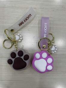 Cute Cartoon Cat Paw Keychain - Silicone, Lobster Clasp Charm For Bags & Keys - Perfect Gift For Women
