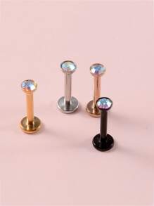 4 件心形设计耳钉 情人节、妈妈、母亲、母亲节、礼物 - 彩色 - 查看 9