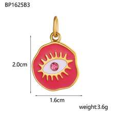 1 Stück Böser Blick Edelstahl vergoldeter Öltropfen Charm Anhänger für Frauen, wasserdichter Schmuck Geschenk