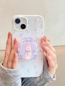 1pc Cartoon Rabbit Phone Grip Stand, Adhesive Retractable Foldable Desktop Holder, Fits Any Phone Case, Great Gift For Friends - Multicolor - View 4