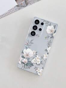 1pc High-Fashion Floral Pattern Transparent Soft TPU Phone Case, Anti-Scratch Anti-Fingerprint Protective Cover With Camera Lens Protection, Compatible With Samsung, Nothing, Compatible With Pixel, Compatible With INFINIX, Compatible With Redmi,International Version, Not The Domestic Version - Multicolor - View 1