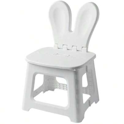 Foldable Chair Kid's Step Stool With Back Support Portable Folding Stool Kitchen Stool Outdoor Fishing Stool For Kindergarten Traveling Household Rabbit