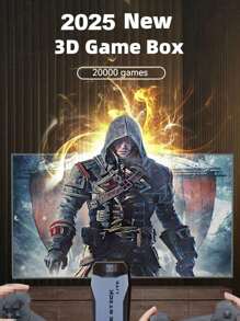 1 Set Home Game Console, 1 Dual-Player Independent Game Console Connected To TV, 1 New Cartridge-Type FC Game Box, 1 Red And White Wireless Controller, 1 HD Interactive Game Console (With 30,000 Games), 1 GBA Emulator, And 1 Arcade Game - Black - View 4