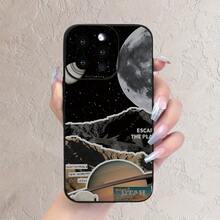 Funda para teléfono El nuevo teléfono blando Matte Escape Planet Eye de TPU ofrece resistencia total y a las huellas dactilares, compatible con 11-16, XR Pro/ Plus//, incluye protector de lente. - Negro - Ver 4