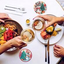 1 set/4 piezas/6 piezas Posavasos de barro de diatomeas con diseño de muñeco de nieve navideño, posavasos de café, decoración multiusos para el hogar y restaurantes, regalos diarios, decoración de mesa, decoración diaria, decoración para fiestas temáticas, como regalos de Navidad