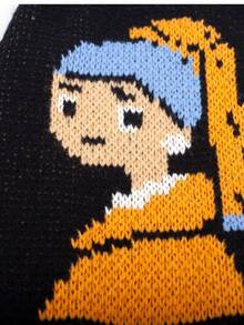 Happy Dog Sweater, Pet Knitted Sweater, Small Dog Cat Clothes, Autumn/Winter New, Earring Girl Jacquard Knit, Keeping Medium/Small Dogs & Cats Warm And Fashionable In Cold Seasons