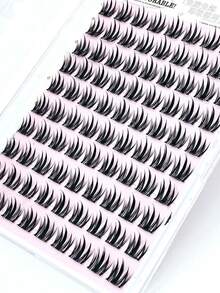 90 件大容量无胶大脸猫假睫毛，自然逼真浓密单簇分段卡通睫毛，适合初学者和日常使用，C 卷睫毛睫毛簇，睫毛簇，单根睫毛，睫毛，假睫毛 - C - 查看 5