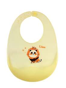 1 件婴儿硅胶围兜，超大开口，可调节，轻便，可爱动物图案，不脏手，易于清洁，适合日常喂奶 - 彩色 - 查看 10