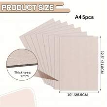 5 件 1 毫米书板、装订板、纸板、设计师书板、白色/牛皮纸/灰色 45pt 重型纸板、书籍装订用品、用于书籍装订封面、剪贴簿和相框背衬