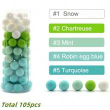 Silicone Beads 9/12/15mm Gritty Transparent - 105pcs DIY Jewelry Making Beads For Bracelets, Necklaces, Keychains, Shockproof & Durable Craft Beads