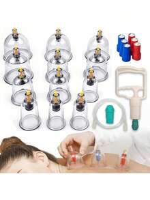 مجموعة كاسات التدليك 24/18/12/6 قطعة، أداة تدليك الأجزاء الجسدية، كاسات التدليك الصينية مع مضخة وشفط، تقليل كتلة الدهون وتهدئة العضلات، تستخدم للتدليك والراحة، تحسين محيط الخصر، علب تدليك الجسم، طالبي الصحة، تحسين الدورة الدموية، تقنيات الاسترخاء، تخفيف الإجهاد، ماساج الجسم المثالي