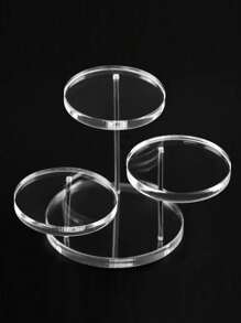 Acrylic Cupcake Stand Round Jewelry Display Stand,Multi-Layer Ring Display Stand Cupcake Holder,Cake Dessert Stand Party Decoration Essentials,Multi-Layer Round Dessert Cake Placing Rack,Suitable For Rings And Earrings, Miniature Statues, Black And Clear Wedding Accessories