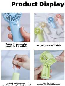 AAA Battery-Powered Fan: A Small, Portable Battery-Powered Fan With 1 Speed Setting. This 5-Inch (Approx. 12.7 Cm) Quiet Personal Fan Is Suitable For Use On Beds, During Camping, For Outdoor Activities, And As A Wireless Desktop Fan. Batteries Are Not Included. - White - View 6