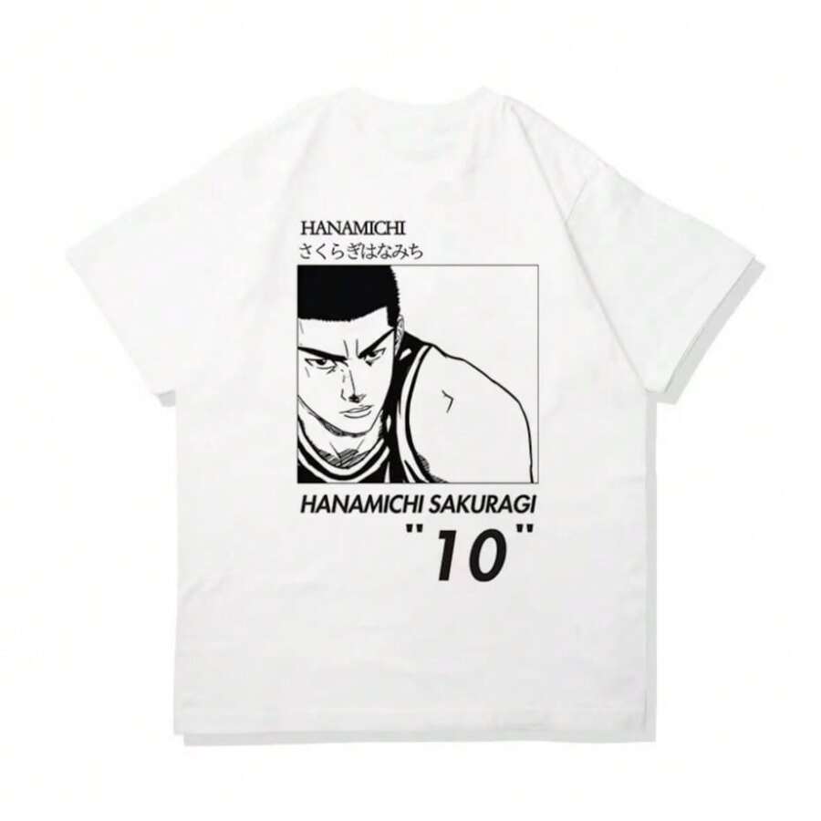 New Slam Dunks Sakuragi Shindo Avatars Short SLEEs Ve T-Shirt Cotton Men And Women Anime Men's Large Size Men's Wear  SLEEs Ve - trắng - Xem 1