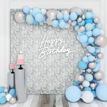 36 paneles de fondos de pantalla con destellos, fondos de pantalla con lentejuelas cuadradas con efecto 6D, grandes fondos de fotografía para cumpleaños, graduación, boda, fiesta de aniversario y decoración del hogar - Plateado - Ver 8