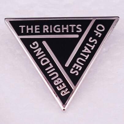 1pc Rock Band Redefine Statue Rights Logo Metal Badge, Fashion Jewelry Accessory, Gift For Friends