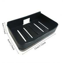 صحن صابون بلاستيكي، تصميم حديث بسيط، يُثبّت على الحائط دون الحاجة إلى ثقب، بشكل مستطيل مع صينية تصريف، لتخزين الحمام والمطبخ