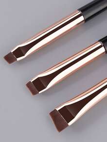 3 件套扁平头眼线刷、泪沟刷、斜角眉刷、细节化妆刷、眼部化妆刷套装 - 彩色 - 查看 6