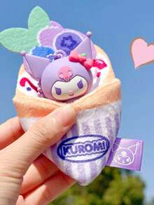 Sanrio Series Dilicious Crepe Series Keychains, Detachable Character Figurines (My Melody/Kuromi/Cinnamoroll/Pochacco/Hangyodon), Kawaii Dessert-Inspired Crepe-Shaped Bag Charm, Cute Cartoon Merced Pendant, Soft Plushapet, for Softkift, Softu Pluss, Softn Plushet, Soft Plushetn, Softu Plus S for Daily Bag Decoration, Birthday/Holiday Presents & Kawaii Aesthetic Accessorizing - 彩色 - 查看 10